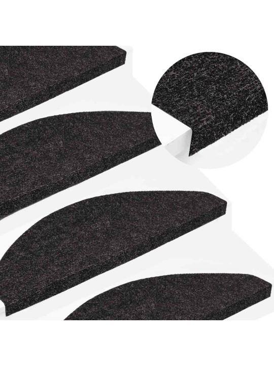 Samolepicí rohože na schody 30 ks antracit 65x22,5x3,5 cm