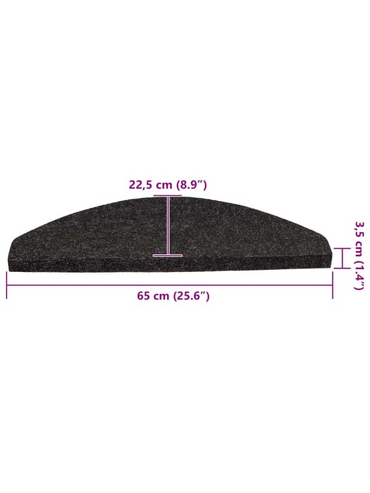 Samolepicí rohože na schody 30 ks antracit 65x22,5x3,5 cm