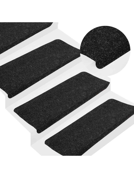 Samolepicí rohože na schody 30 ks antracit 65x24,5x3,5 cm