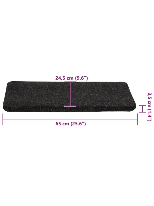 Samolepicí rohože na schody 30 ks antracit 65x24,5x3,5 cm