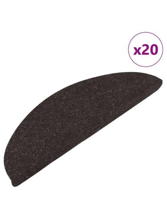 Samolepicí podložky na schody 20 ks černé 65x22,5x3,5 cm