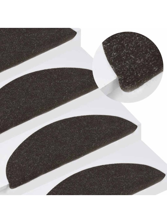 Samolepicí podložky na schody 20 ks černé 65x22,5x3,5 cm