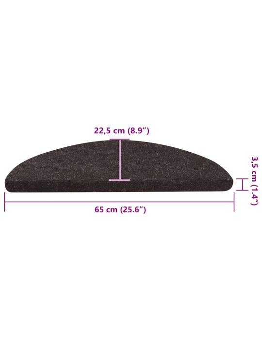 Samolepicí podložky na schody 20 ks černé 65x22,5x3,5 cm