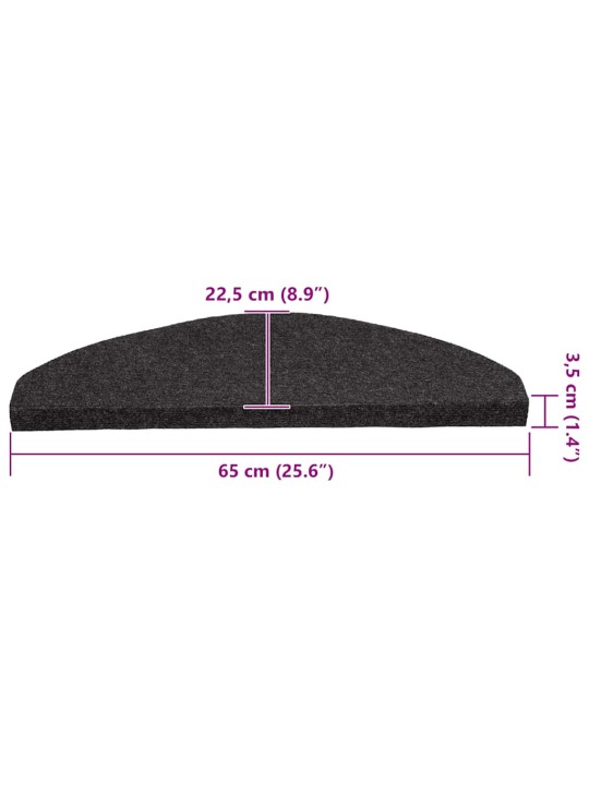 Samolepicí podložky na schody 30 ks černé 65x22,5x3,5 cm