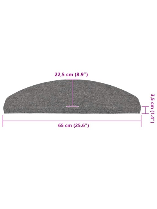 Samolepicí podložky na schody 30 ks šedé 65x22,5x3,5 cm