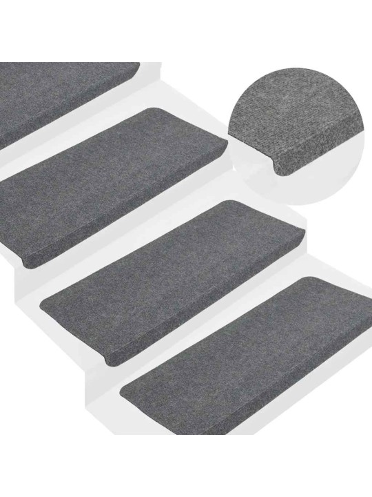 Samolepicí podložky na schody 30 ks šedé 65x24,5x3,5 cm