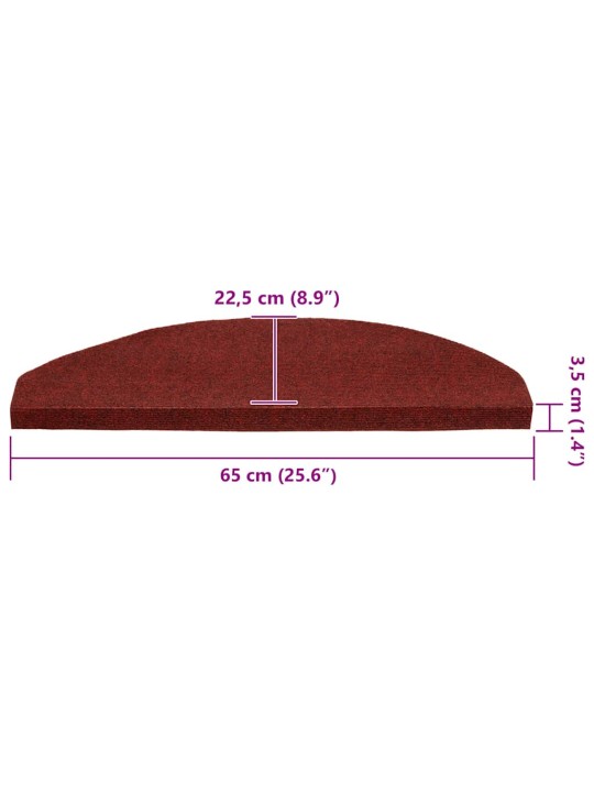 Samolepicí podložky na schody 30 ks červená 65x22,5x3,5 cm