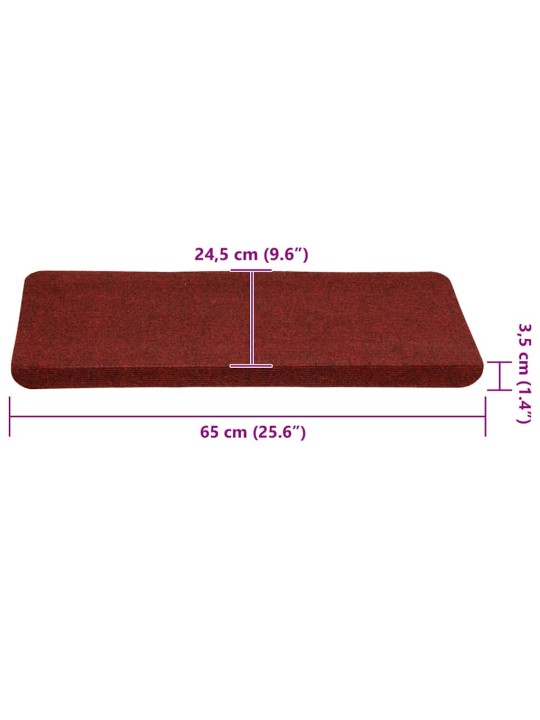Samolepicí podložky na schody 30 ks červená 65x24,5x3,5 cm