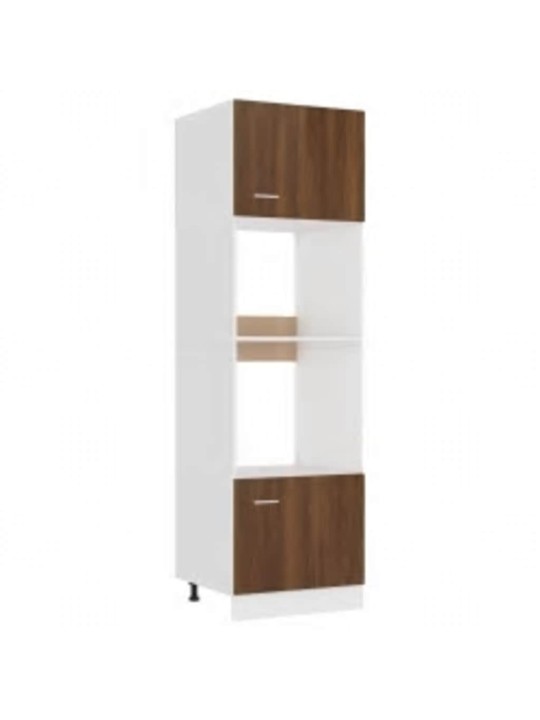 Skříňka na mikrovlnku hnědý dub 60x57x207 cm kompozitní dřevo