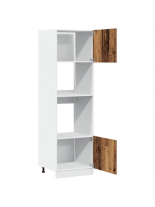 Skříňka na mikrovlnku old wood 60x57x207 cm kompozitní dřevo