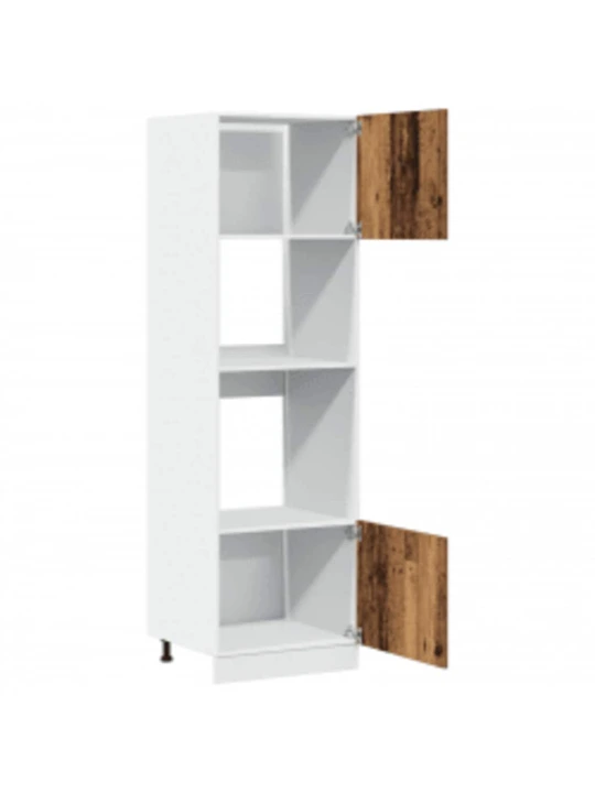 Skříňka na mikrovlnku old wood 60x57x207 cm kompozitní dřevo