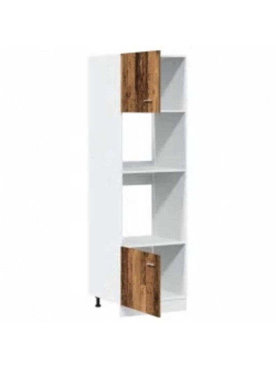 Skříňka na mikrovlnku old wood 60x57x207 cm kompozitní dřevo