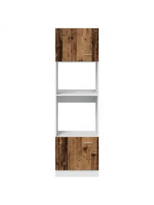 Skříňka na mikrovlnku old wood 60x57x207 cm kompozitní dřevo