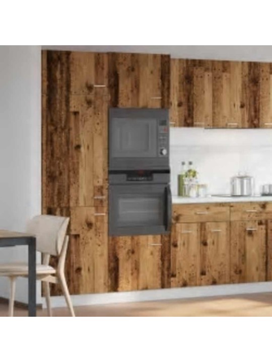 Skříňka na mikrovlnku old wood 60x57x207 cm kompozitní dřevo