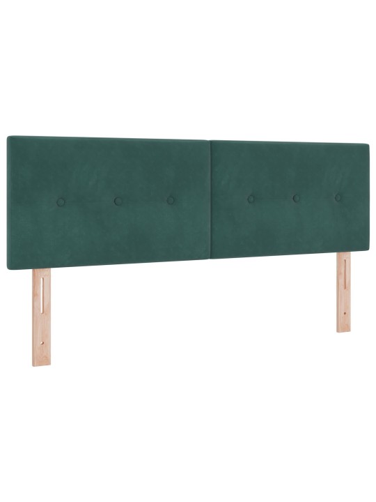 Hlava postele s knoflíkovým prošíváním tmavě zelená 140 cm samet