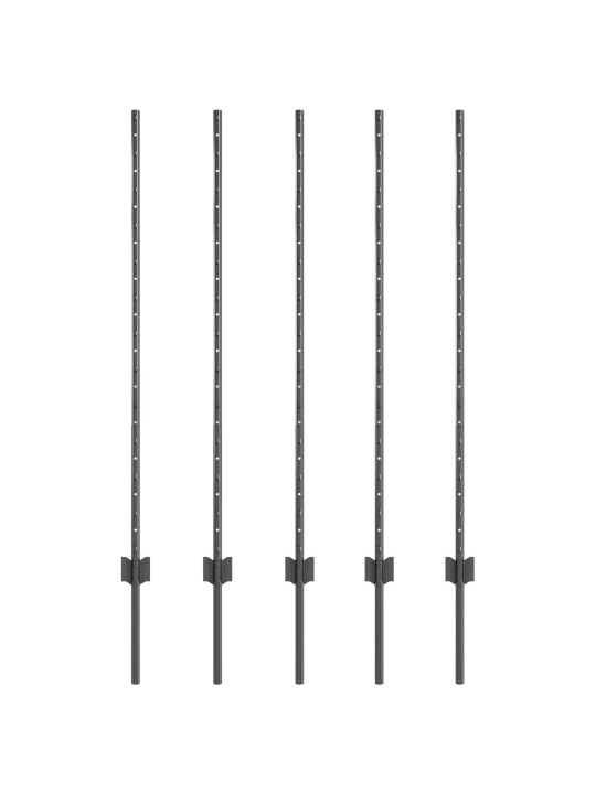Plotové sloupy 10 ks u-channel šedé 120 cm ocel