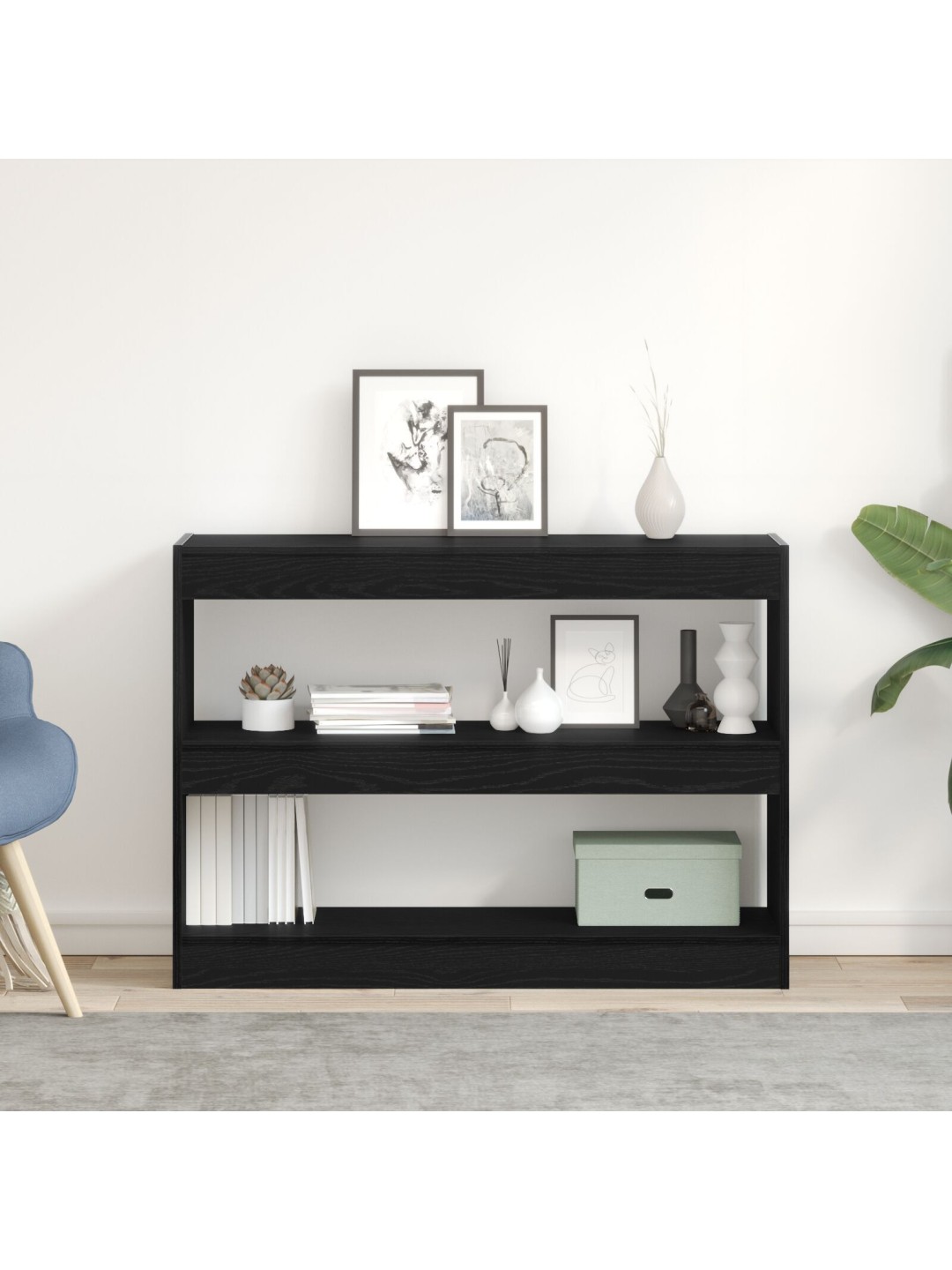 Kniha skříň/divider černý dub 100x30x72 cm kompozitní dřevo
