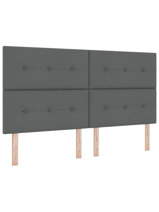 Čelo postele s knoflíky, tmavě šedé, 180 cm, látkové