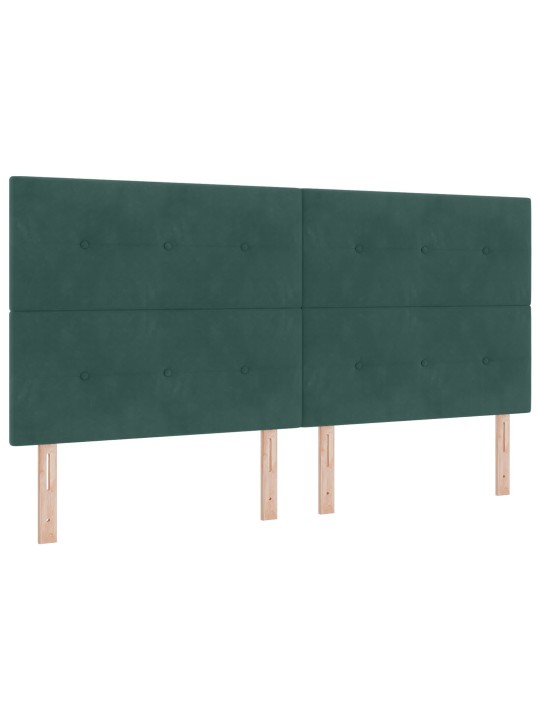 Čelo postele s knoflíkovým prošíváním tmavě zelené 200 cm samet