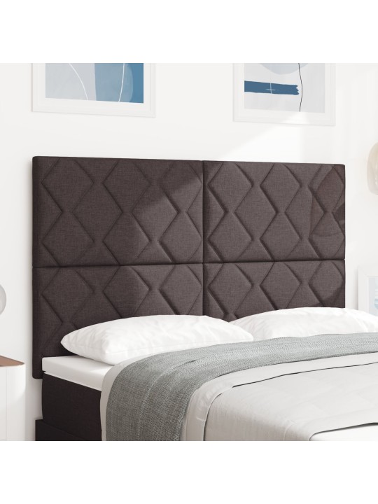 Čelo postele s diamantovými bloky hnědé 140 cm textil