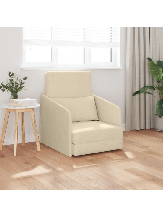 Podlahová postel 2v1 krémová 65x80x83 cm textil