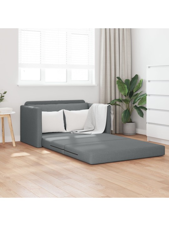 Pohovka postel 2 v 1 tmavě šedá 124x71x78 cm textil