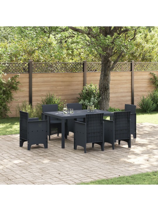 Zahradní stůl antracit 150x100x73 cm poly rattan