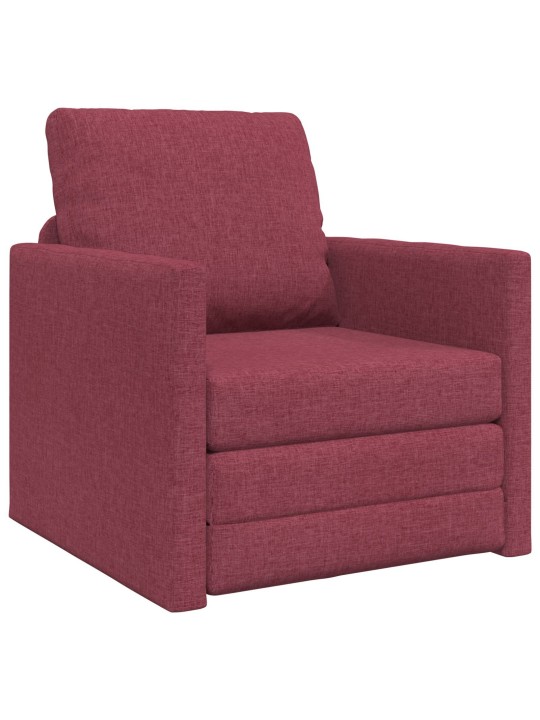 Pohovka-postel 2-v-1 vínově červená 74x77x81 cm textil