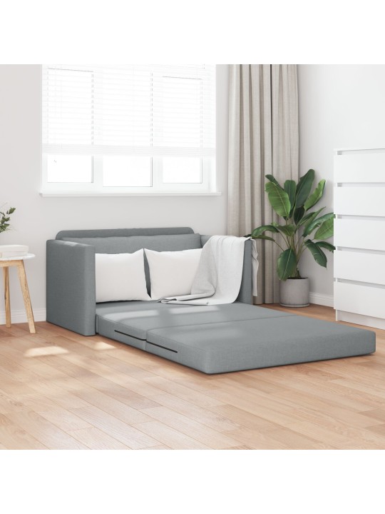 Podlahová sofa postel 2 v 1 světle šedá 124x71x78 cm látková