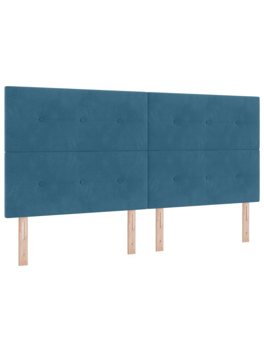 Čelo postele s knoflíky tmavě modré 200 cm samet