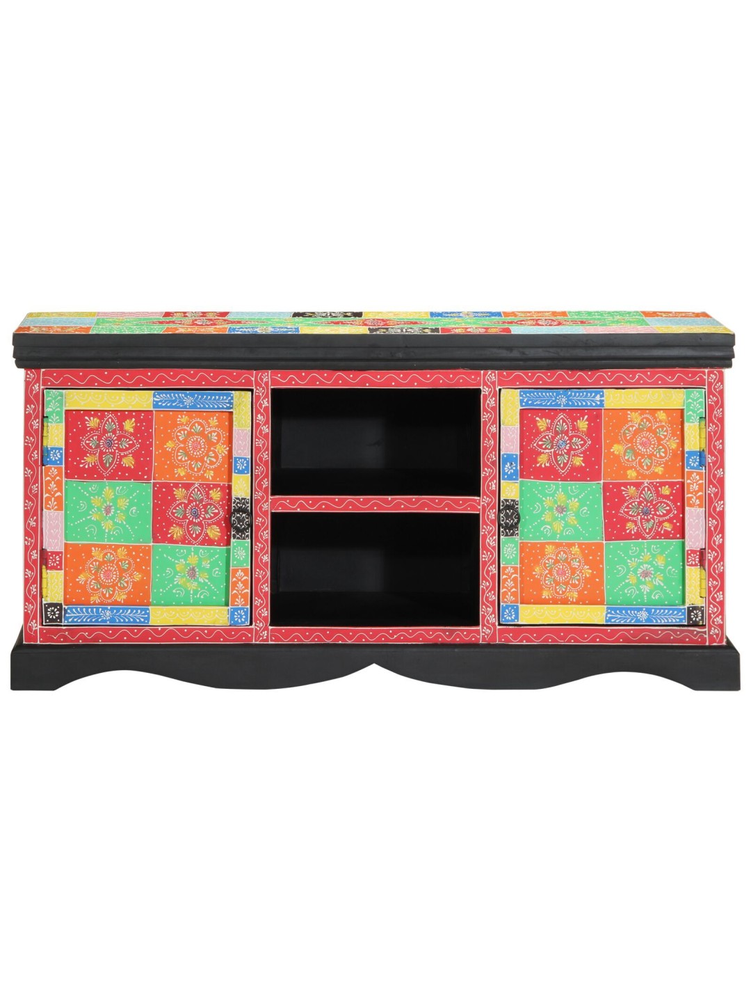 Tv skříňka barevná 100x35x50 cm z masivního mangového dřeva
