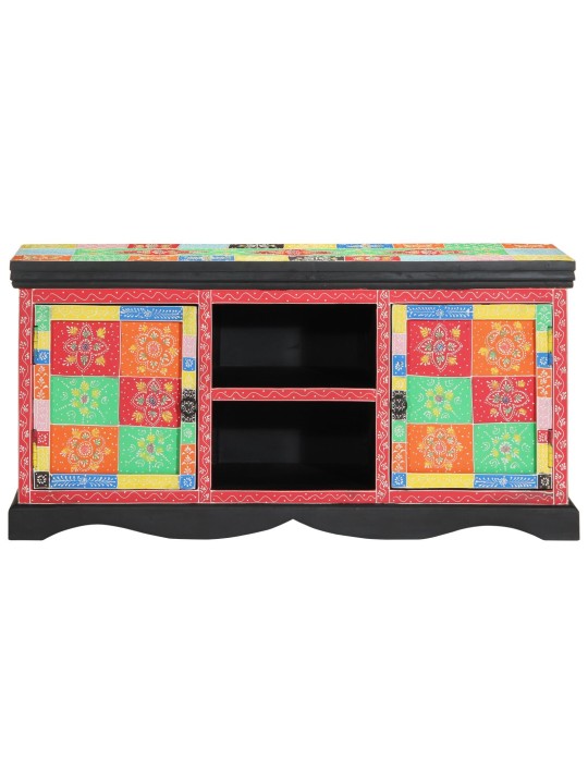 Tv skříňka barevná 100x35x50 cm z masivního mangového dřeva