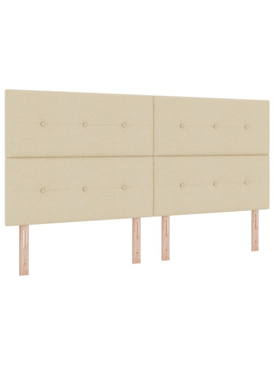 Hlava postele s knoflíky, krémová, 200 cm, polyester