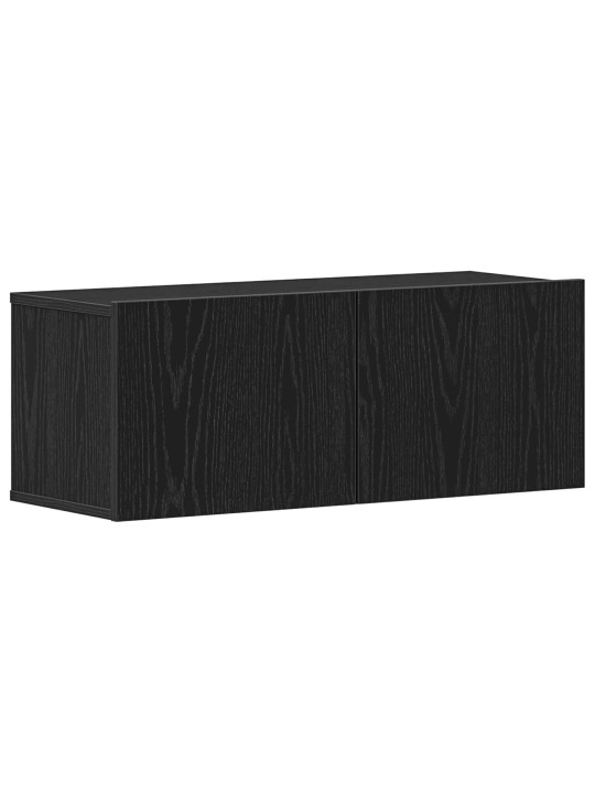 Nástěnné tv skříně (sada 2) - černý dub, 80x30x30 cm, vyrobené z kompozitního dřeva