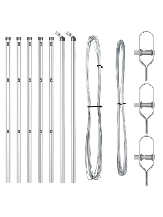 Sloupky plotu 7 ks ø32 mm 100 cm pozinkovaná ocel