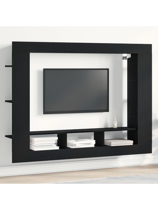 Nástěnný tv stolek černý dub 152x22x113 cm