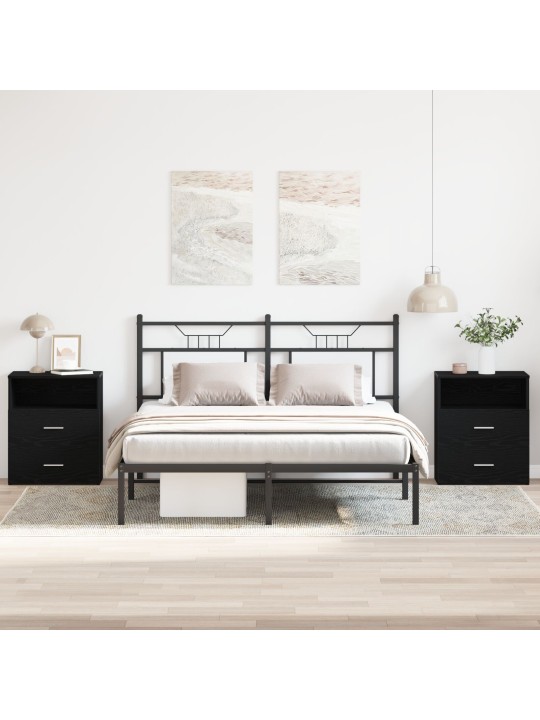 Noční stolky 2 ks černý dub 50x32x60 cm kompozitní dřevo