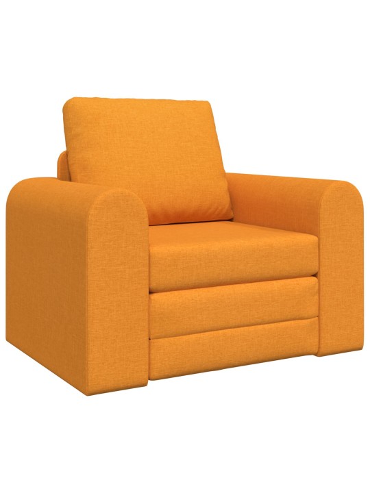 Podlahová pohovka 2 v 1 tmavě žlutá 98x71x83 cm textil