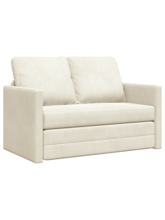 Loveseat pro 2 osoby krémový látka, dřevo pro 2 osoby mnoho míst