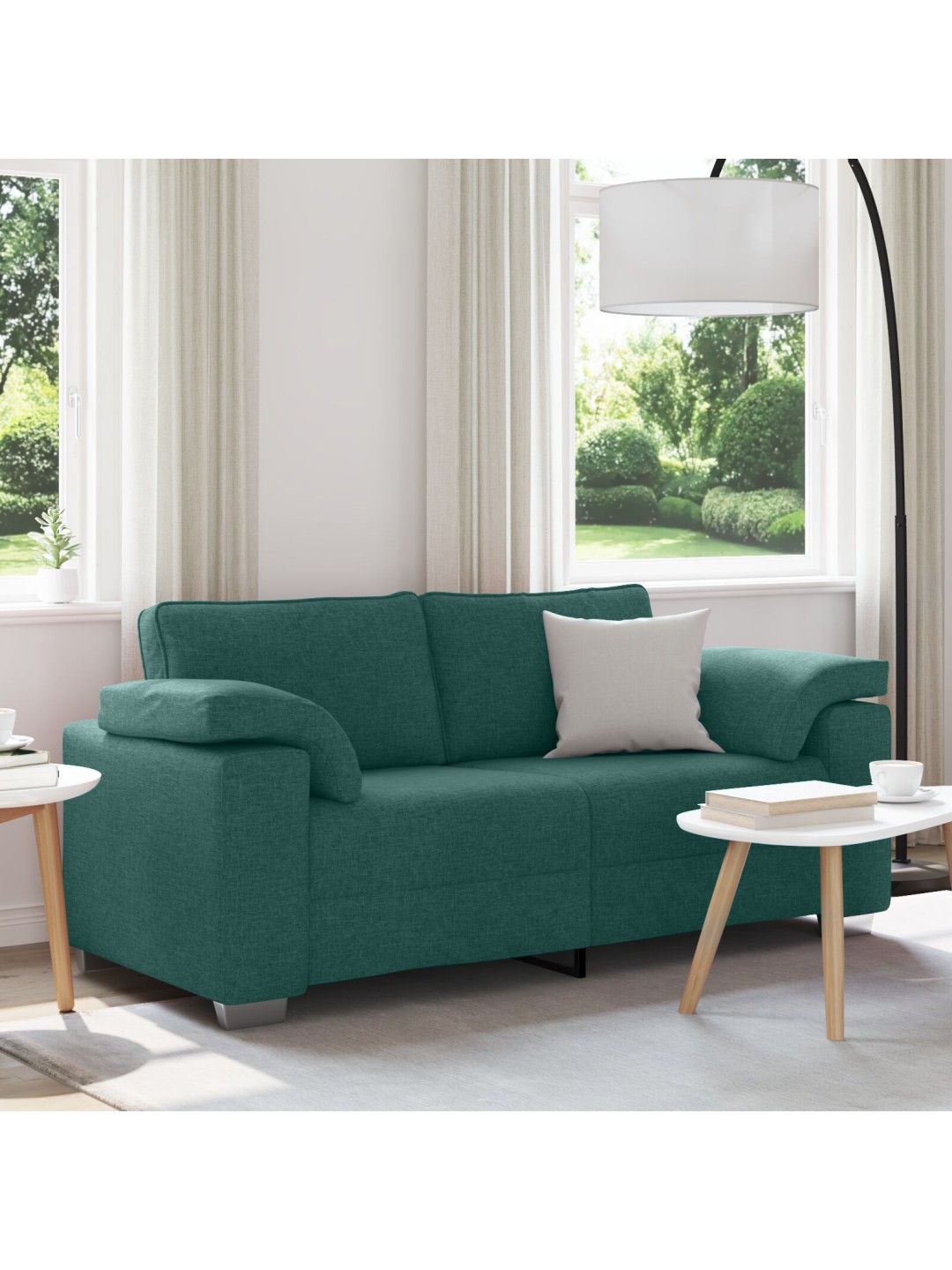 Loveseat pohovka tmavě zelená 140 cm látka