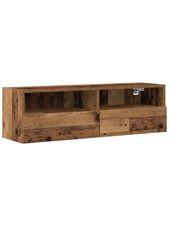 Nástěnný televizní kabinet staré dřevo 100x30x30 cm z inženýrského dřeva
