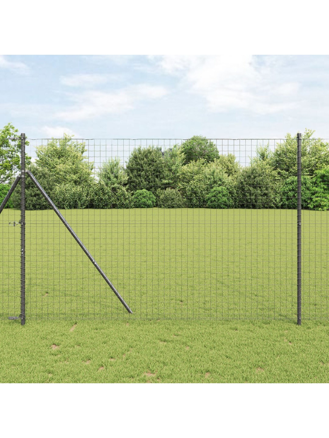 Plotové sloupky 52 ks šedá ø32 mm 210 cm pozinkovaná ocel