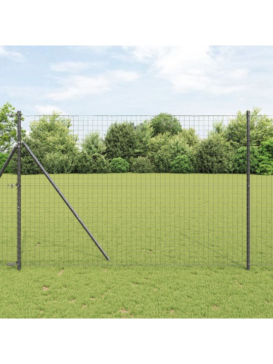 Plotové sloupky 52 ks šedá ø32 mm 210 cm pozinkovaná ocel