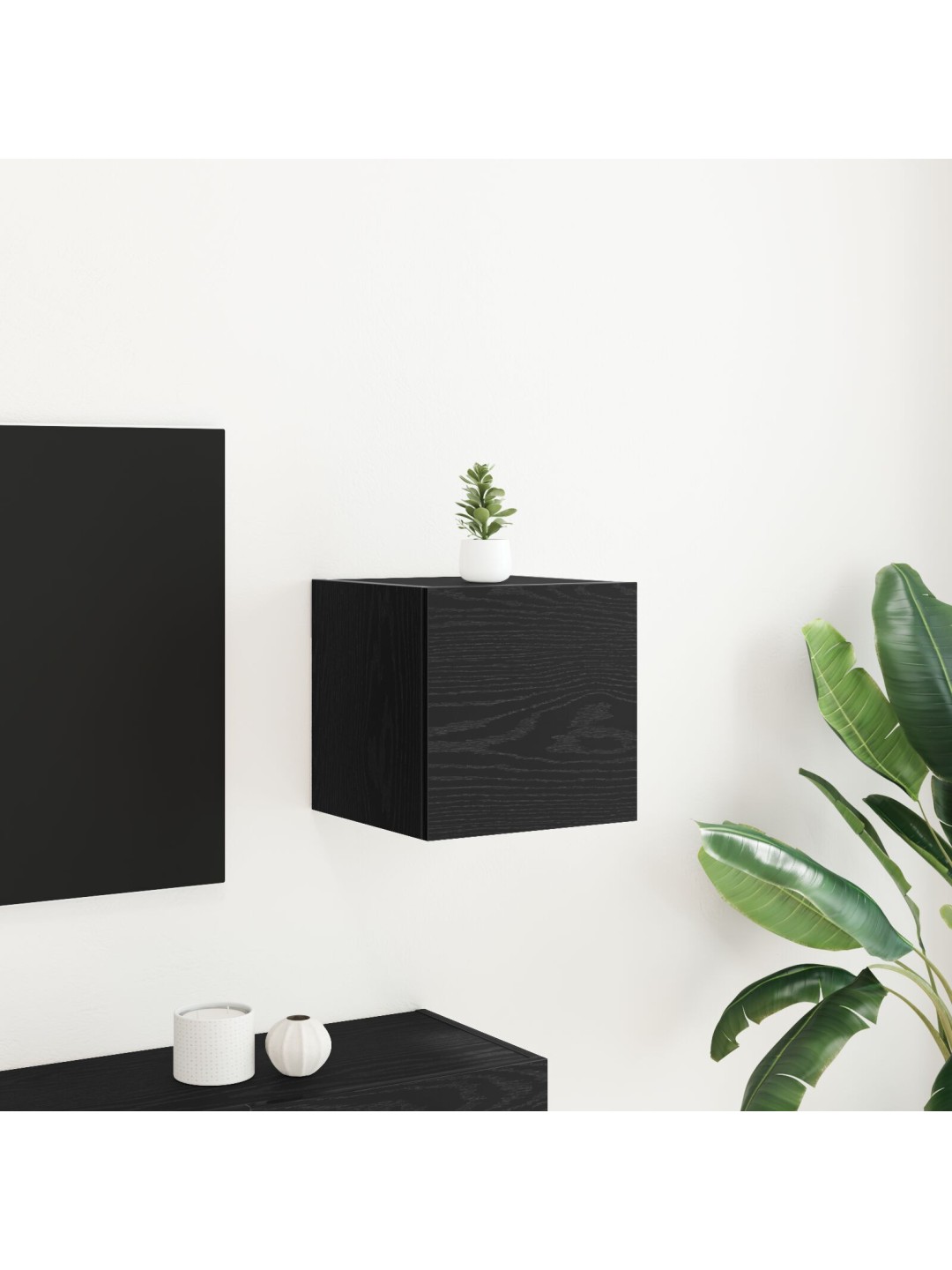 Nástěnná tv skříň černý dub 30,5x30x30 cm