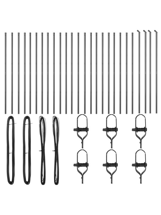 Plotové sloupky 26 ks šedá ø32 mm 150 cm pozinkovaná ocel