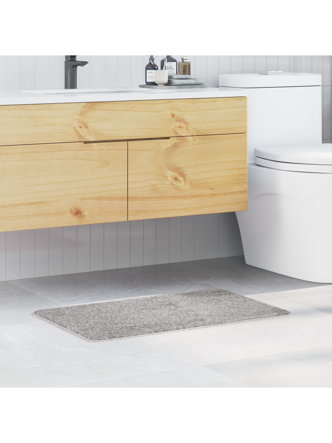 Koupelnová předložka obdélníková šedá 50x80 cm polypropylen protiskluzová