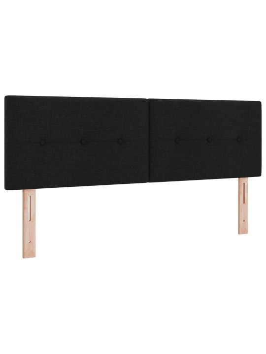 Čelo postele s knoflíky, černé, 140 cm, látka
