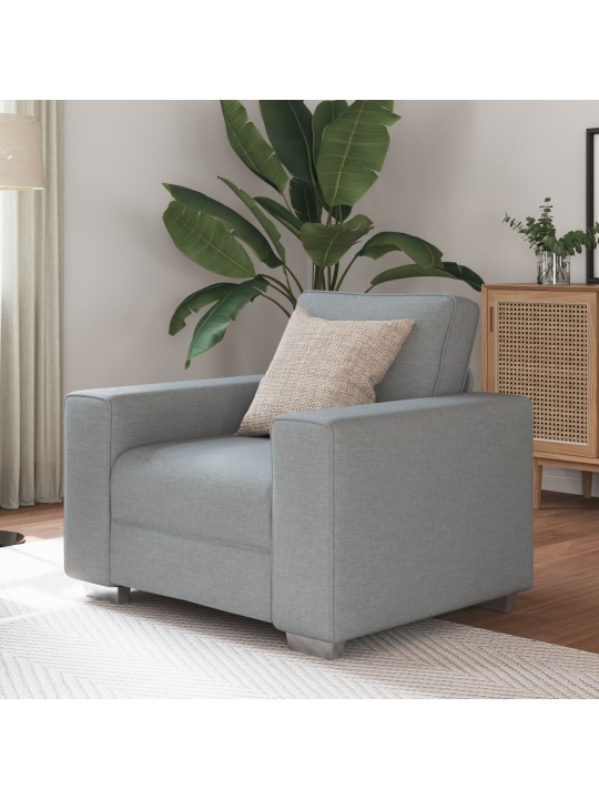 Křeslo v světle šedé barvě, 59 cm, textil