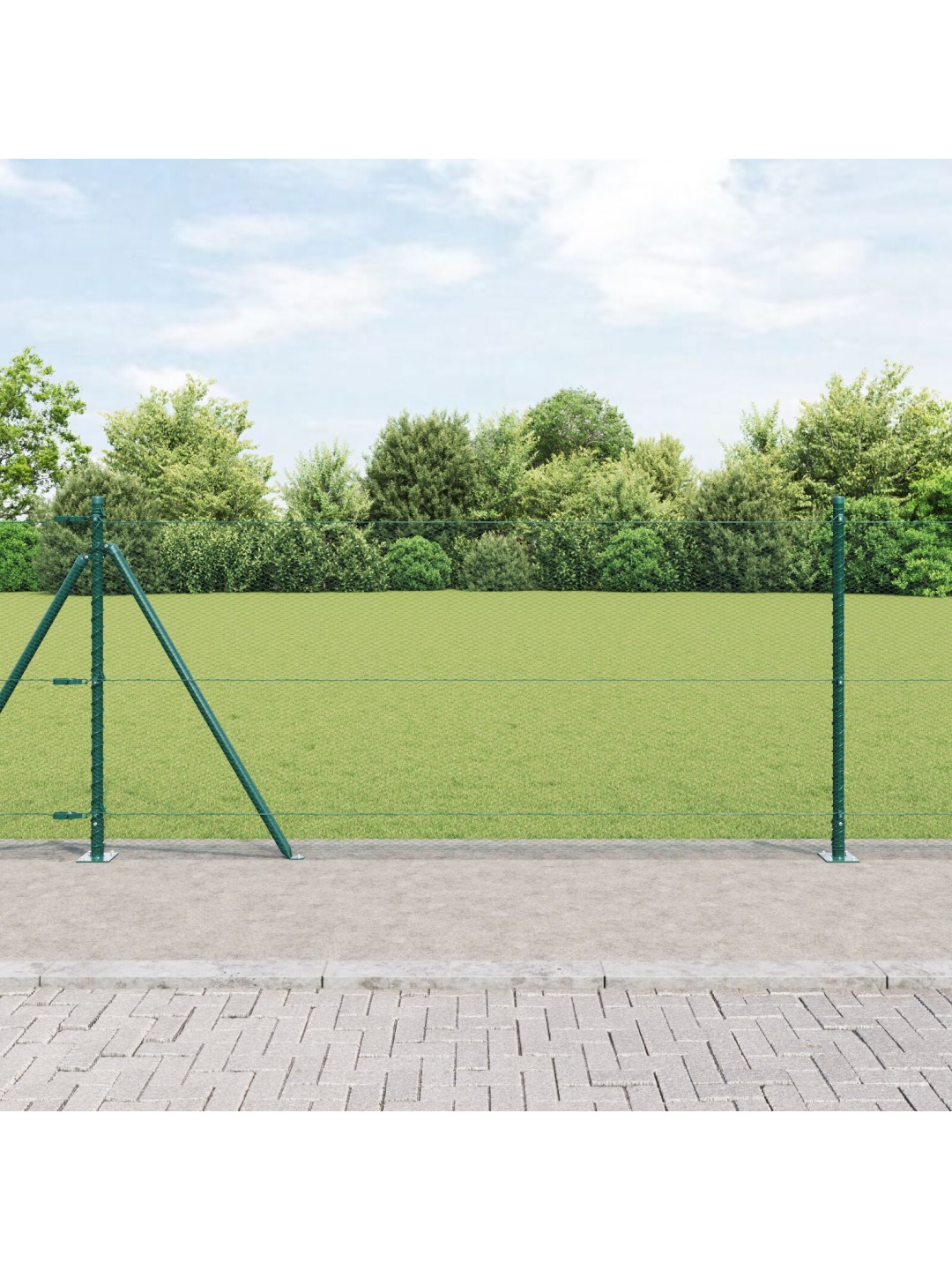 Oplocovací set sada 2 lesní zelená kov, plastový povrch 25 x 1 m