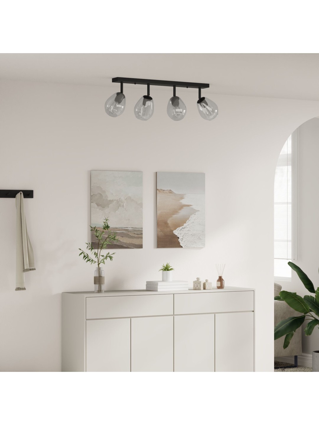 Stropní světla s nastavitelným skleněným stínidlem anthracite e27